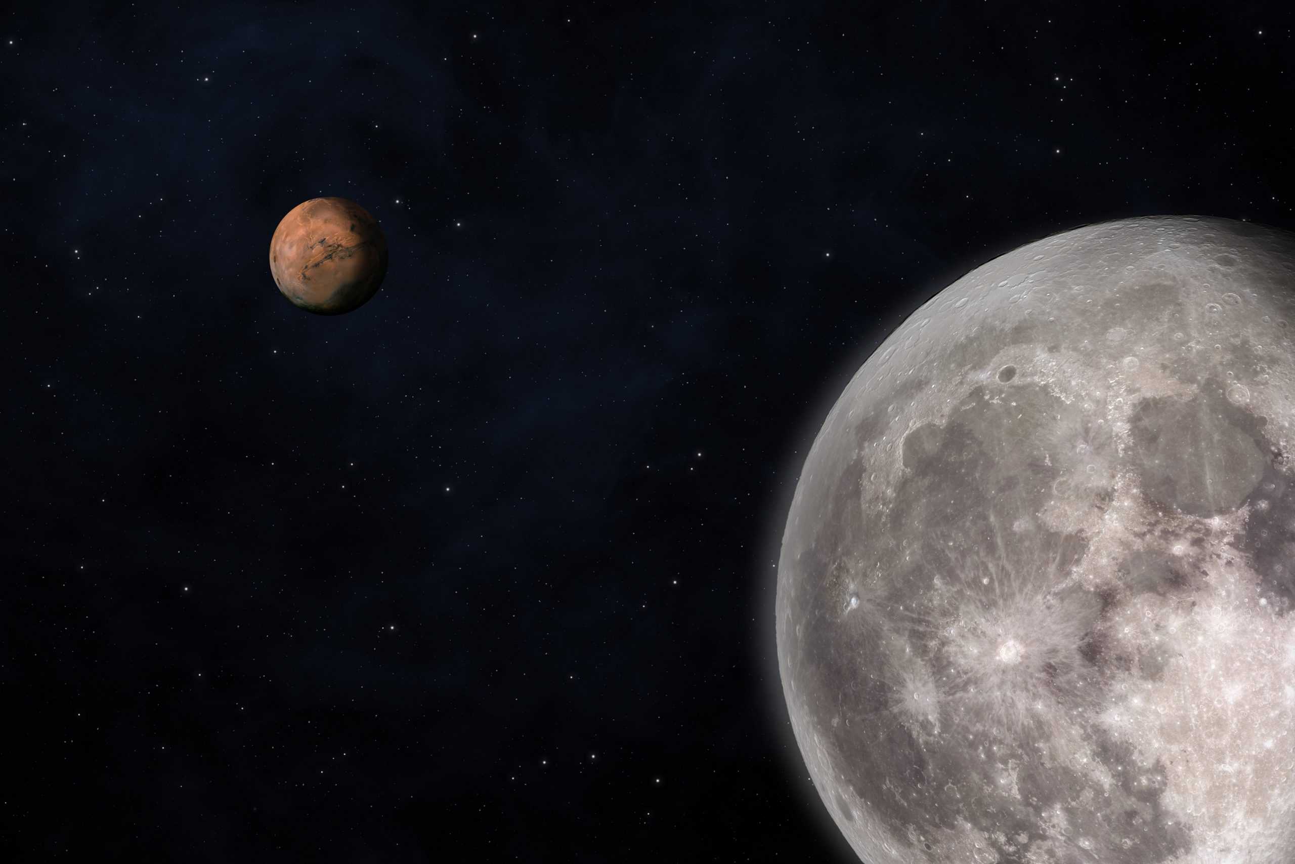 Lua se encontra com Marte – saiba identificar o planeta no céu
